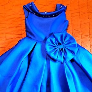Little Girls Blue Holiday Dress
